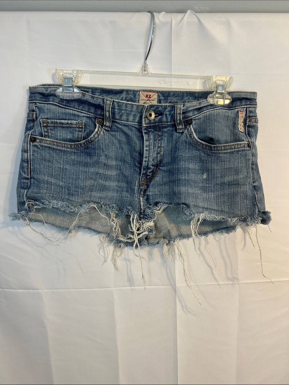 Y2K Distressed Blue Denim Cutoff mini Shorts